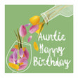 Tulips Wine Happy Birthday Auntie Confetti-exploding Greetings Card