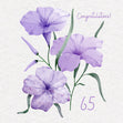 Soft Purple Flowers Happy 65th Birthday Confetti-exploding Greetings Card