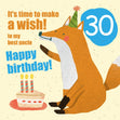 Happy 30th Birthday Uncle Fox Confetti-exploding Greetings Card