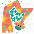 Happy Birthday Giraffe Confetti-exploding Greetings Card