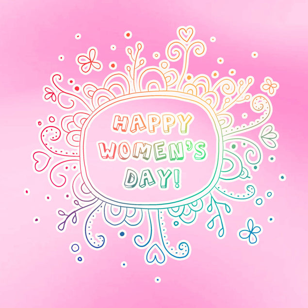 Happy Women?s Day Pink Confetti-exploding Greetings Card