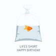 Life's Short Goldfish Birthday Confetti-exploding Greetings Card