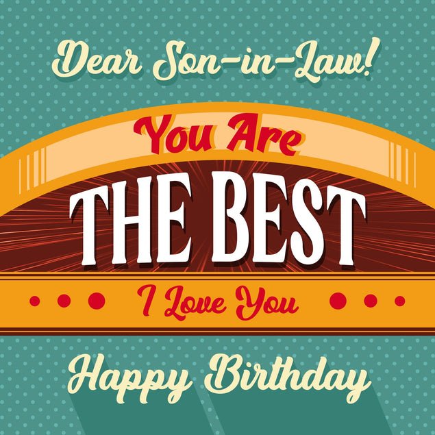 Vintage Poster Happy Birthday Son-in-law Confetti-exploding Greetings Card