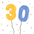 30 Balloons Multi Confetti-exploding Greetings Card