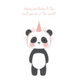 Cute Panda In Pink Party Hat Happy Birthday Best Person Confetti-exploding Greetings Card