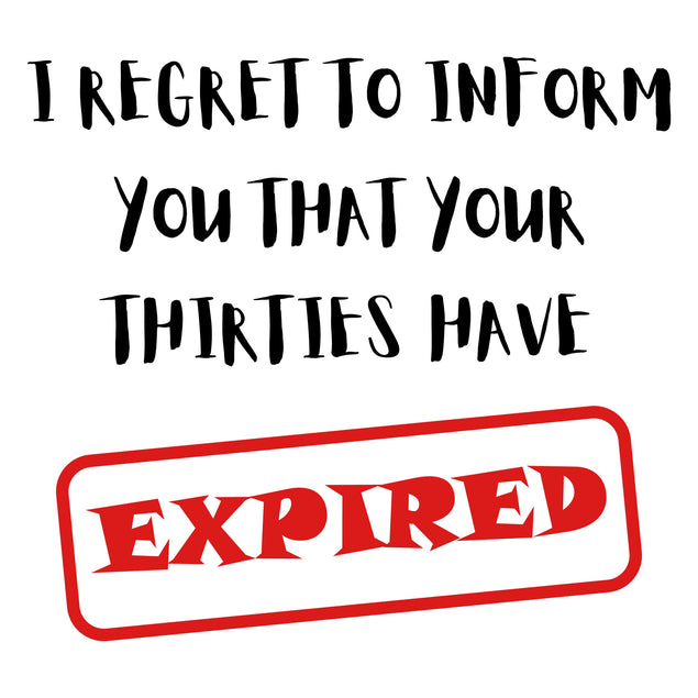 I Regret To Inform You That Your Thirties Have Expired Confetti-exploding Greetings Card