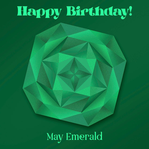Happy May Birthday Gem Confetti-exploding Greetings Card