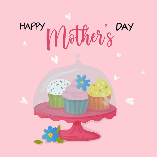 Pink Themed Cupcakes Happy Mother's Day Confetti-exploding Greetings Card