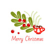 Merry Christmas Hot Chocolate And Mistletoe Confetti-exploding Greetings Card
