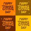Happy Thanksgiving Orange Colors Confetti-exploding Greetings Card