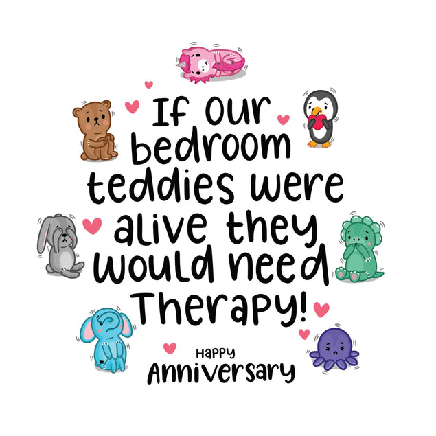 Happy Anniversary If Our Bedroom Teddies Were Alive Confetti-exploding Greetings Card