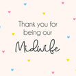Little Hearts Midwife Thank You Confetti-exploding Greetings Card