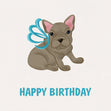 Brown Frenchie Happy Birthday Confetti-exploding Greetings Card