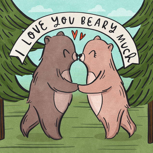 I Love You Beary Much Cute Bears Valentine's Day Confetti-exploding Greetings Card