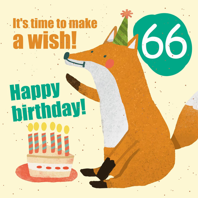 Make a Wish 66th Birthday Confetti-exploding Greetings Card