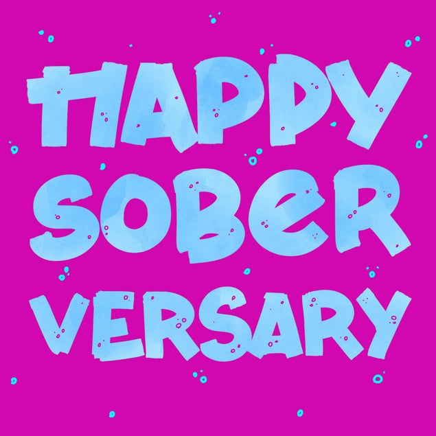 Happy Soberversary In Pink Confetti-exploding Greetings Card