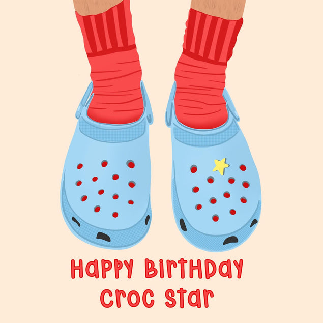 Croc Star Confetti-exploding Greetings Card