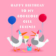 Seagulls Girl Friend Birthday Confetti-exploding Greetings Card