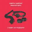 Naughty Leather Anniversary Confetti-exploding Greetings Card