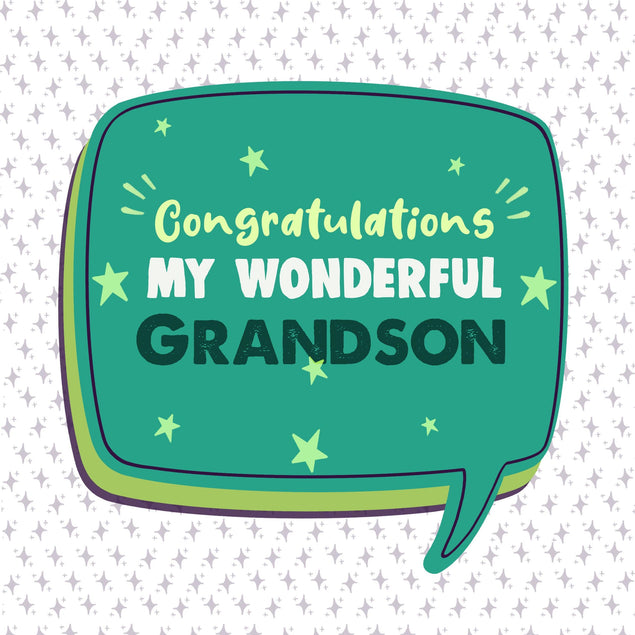 Congratulations My Wonderful Grandson Chat Confetti-exploding Greetings Card