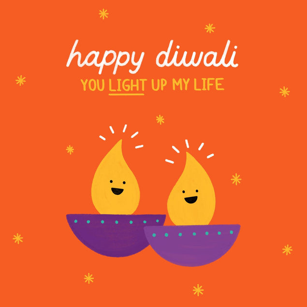 Diwali Light up my life Confetti-exploding Greetings Card