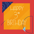 Happy 3rd Birthday Confetti-exploding Greetings Card