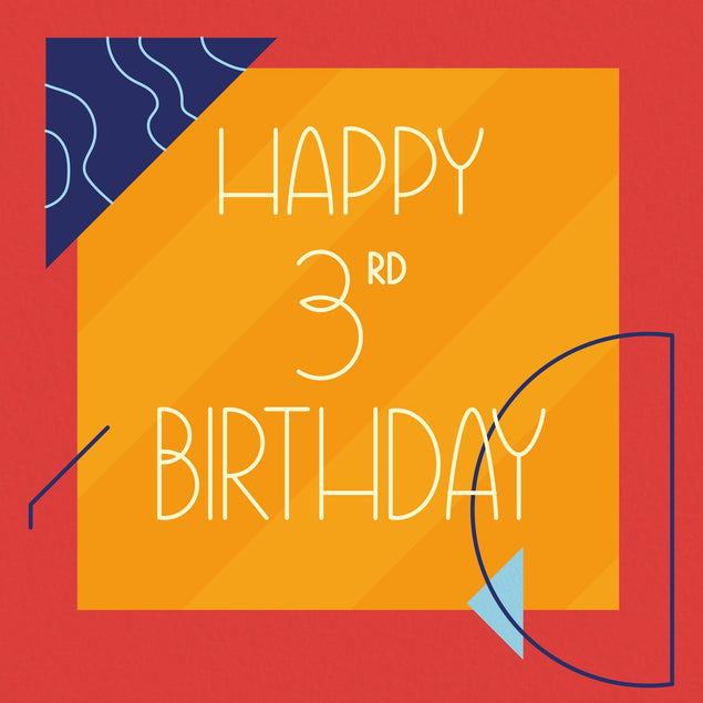 Happy 3rd Birthday Confetti-exploding Greetings Card