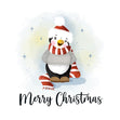 Merry Christmas Cute Penguin Confetti-exploding Greetings Card