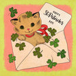 Cat In The Envelope St. Patrick's Day Confetti-exploding Greetings Card