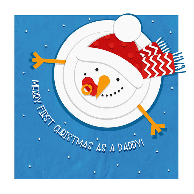First Christmas As A Daddy Snowman Confetti-exploding Greetings Card