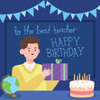 To The Best Teacher Happy Birthday Confetti-exploding Greetings Card