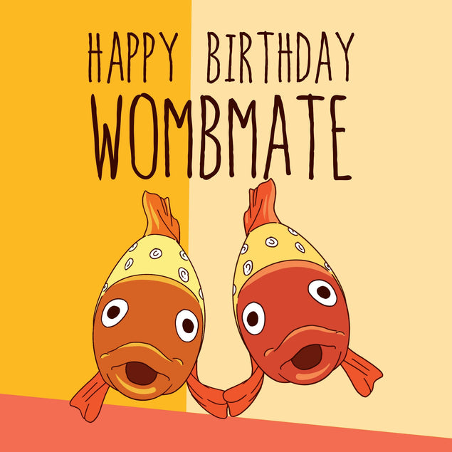 Fish Happy Birthday Wombmate Confetti-exploding Greetings Card