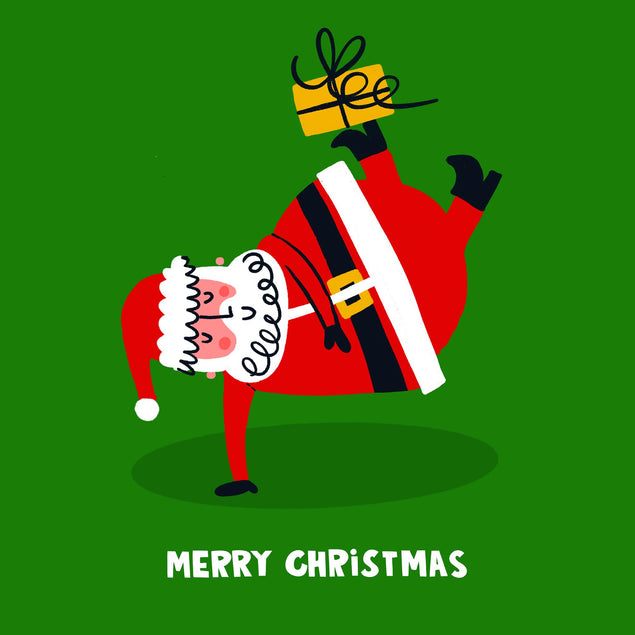 Dancing Santa Claus Christmas Confetti-exploding Greetings Card