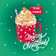 Merry Christmas Fiance Cocoa With Whipped Cream Confetti-exploding Greetings Card