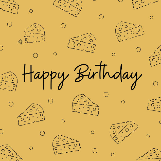 Yellow Cheese Happy Birthday Confetti-exploding Greetings Card