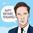 Cumberbatch Happy Birthday Pengwing Confetti-exploding Greetings Card