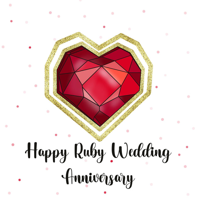 Happy Ruby Wedding Anniversary Confetti-exploding Greetings Card