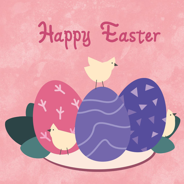 Happy Easter Little Birds Confetti-exploding Greetings Card