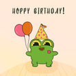Cute Little Frog Happy Birthday Confetti-exploding Greetings Card