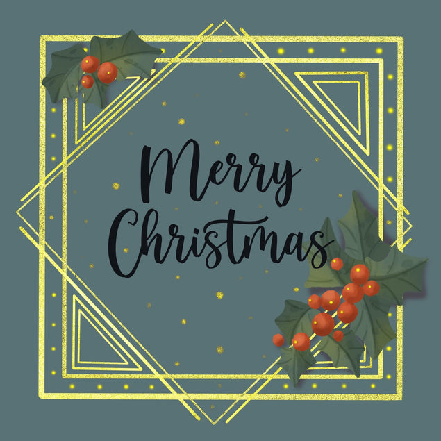 Art Deco Merry Christmas Confetti-exploding Greetings Card