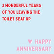 Two Years Toilet Confetti-exploding Greetings Card