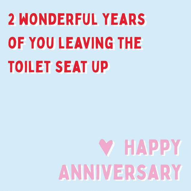Two Years Toilet Confetti-exploding Greetings Card