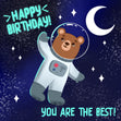 Space Bear Happy Birthday You're The Best Confetti-exploding Greetings Card
