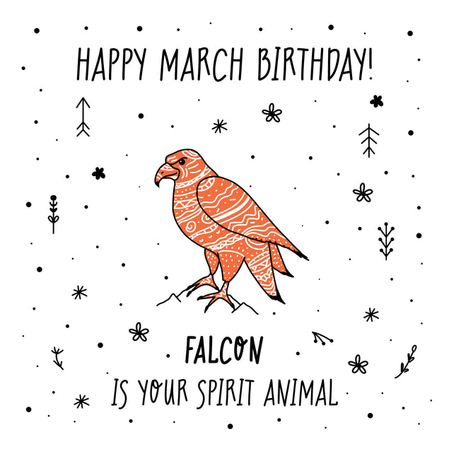 Spirit Animal Happy March Birthday Confetti-exploding Greetings Card