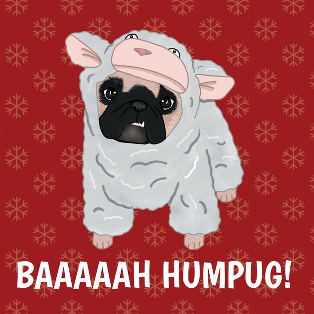 Christmas Bah Humbug Pug Dog Confetti-exploding Greetings Card