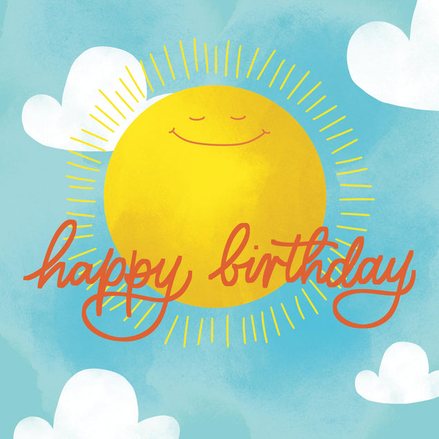 Sun In The Sky Happy Birthday Confetti-exploding Greetings Card