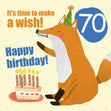 Make a Wish 70th Birthday Confetti-exploding Greetings Card