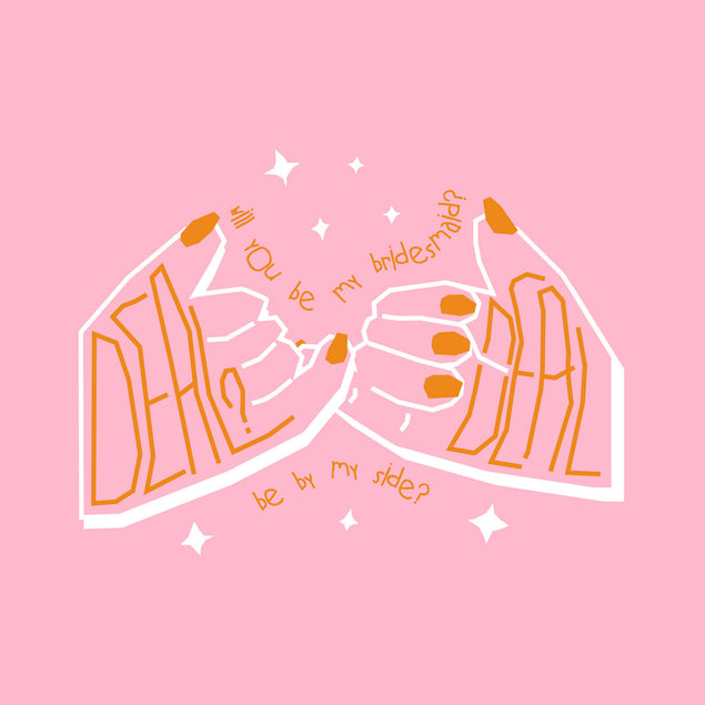 Will You Be My Bridesmaid? Holding Little Fingers Confetti-exploding Greetings Card