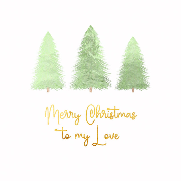 Merry Christmas My Love Hazy Spruces Confetti-exploding Greetings Card