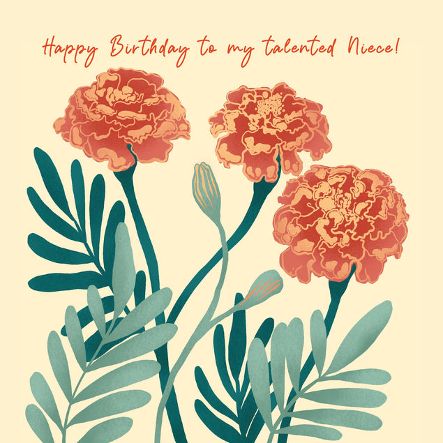 Beautiful Carnations Happy Birthday Niece Confetti-exploding Greetings Card